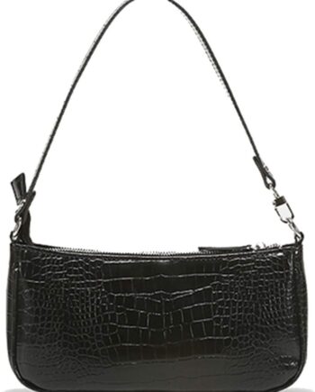 Retro Style Shoulder Tote Bag for Women with Zipper Closure and Clutch Design