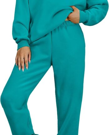 Women 2-piece sweatsuit half zip sweatshirt jogger pants tracksuit lounge set
