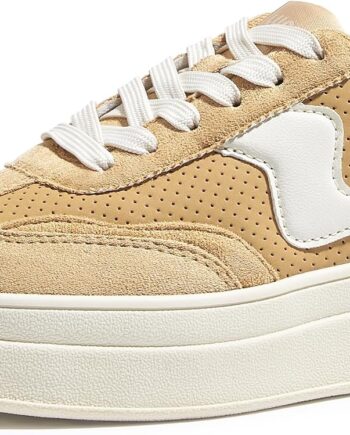 Platform Sneakers Suede & Faux Leather Comfortable Walking Shoes