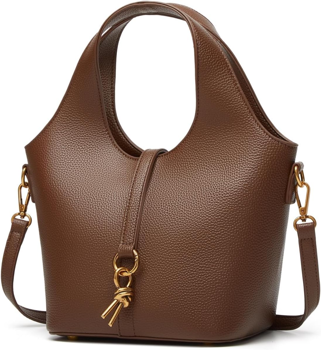 Women’s PU Leather Bucket Bag Vintage Style Shoulder Crossbody Tote Purse