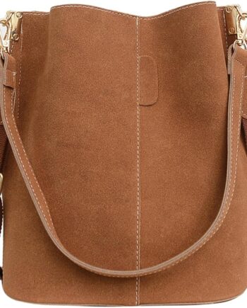 Leather Bucket Bag Women  Fall Fashion Matte Finish Tote Shoulder Crossbody Handbag Work Casual Daily Everyday Wear