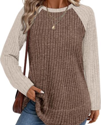 Women’s Lightweight Long Sleeve Tunic Sweater Loose Fit Casual Top
